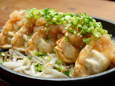 Oropon fried gyoza teppanyaki